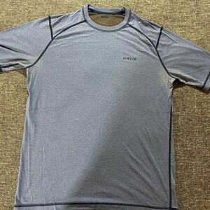 Orvis Men's Short Sleeve Performance Tee in Light blue with Dark Trim